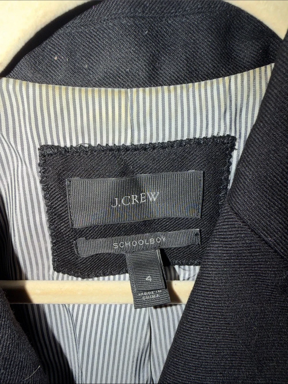 J. Crew Black Classic Wool-Blend Blazer with Gold Buttons. Schoolboy style